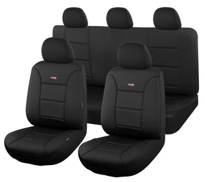Seat Covers For Ldv T60 Sk8c Dual Cab Pro Luxe Mega Tub, Trailrider 07/2017 On Sharkskin Black