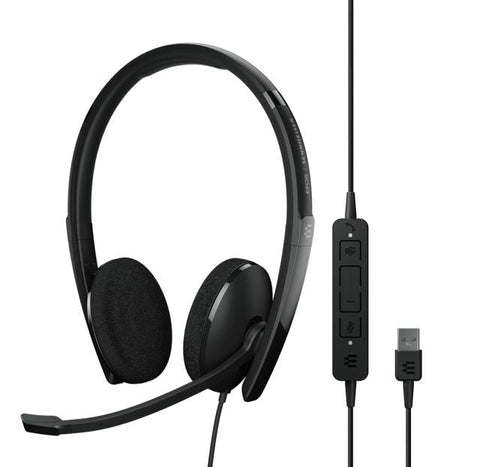 Sennheiser | Adapt 160T Usb Ii On-Ear, Double-Sided Usb-A Headset With In-Line Call Control And Foam Earpads. Certified For Microsoft Teams