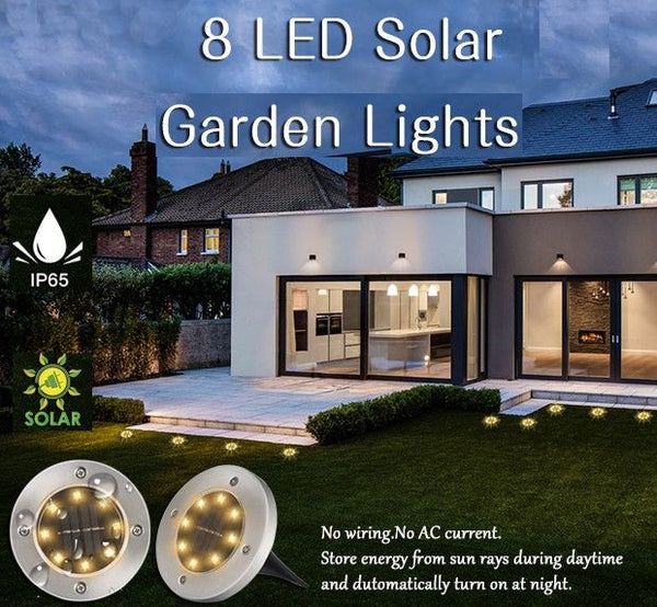 8 Pack Led Solar Pathway Lights Outdoor Ground (Warm White)