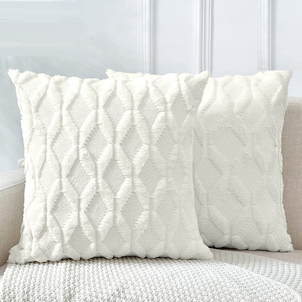 2 Pack Decorative Boho Throw Pillow Covers 45 X Cm (White)