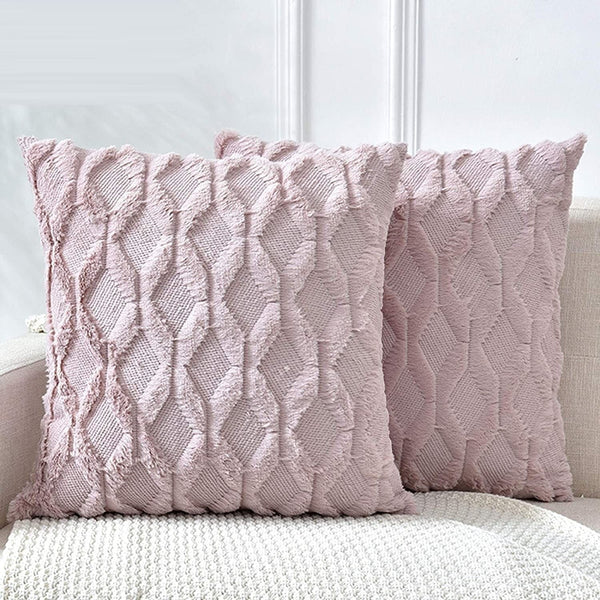 2 Pack Decorative Boho Throw Pillow Covers 45 X Cm (Pink)