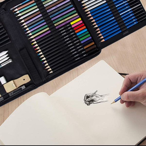 72Pcs Professional Drawing Artist Kit Set Pencils And Sketch Charcoal Tools
