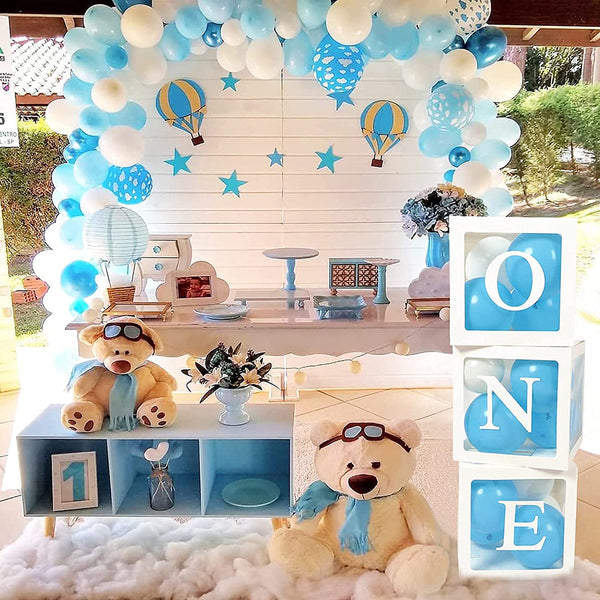One Balloons Box Clear Gift Boxes Birthday Baby Shower Party Au