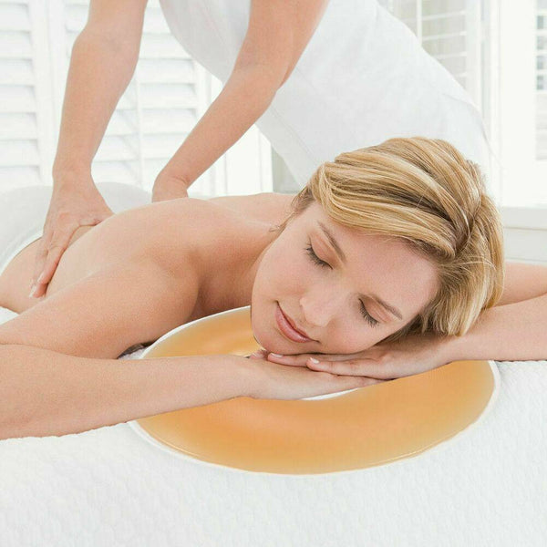 Soft Silicone Face Pillow Spa Gel Pad Rest Massage Cradle Cushion Orange