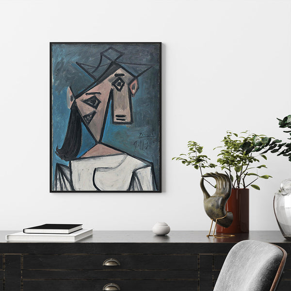 Wall Art 50Cmx70cm Head Of Woman By Pablo Picasso Black Frame Canvas