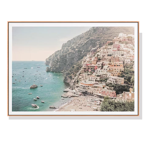 Wall Art 50Cmx70cm Italy Amalfi Coast Wood Frame Canvas