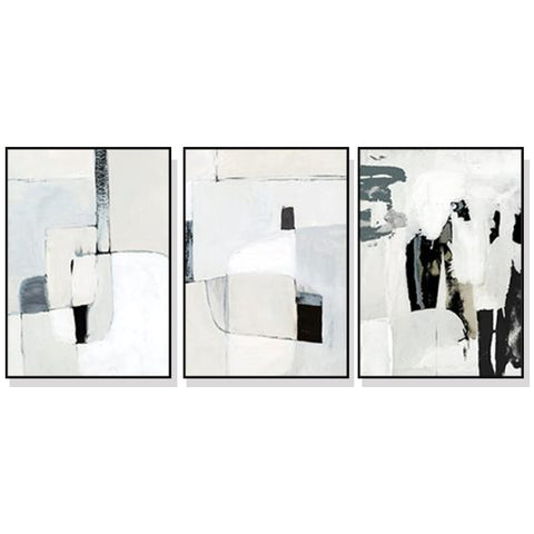 Wall Art 50Cmx70cm Soft Spoken 3 Sets Black Frame Canvas