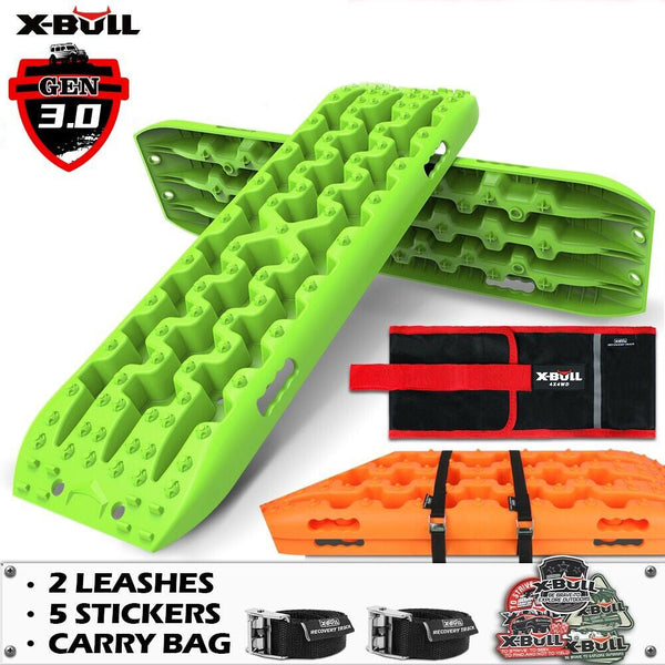 X-Bull Recovery Tracks Kit Boards Sand Mud Trucks 6Pcs Strap Mounting 4X4 Snow Car Green Gen3.0