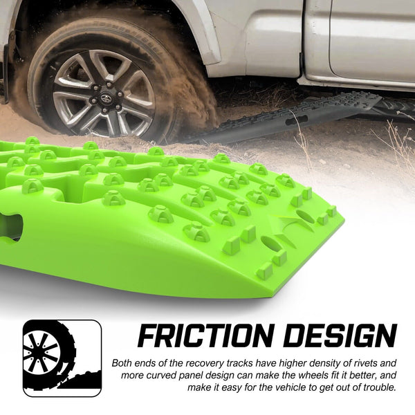 X-Bull Recovery Tracks Kit Boards Sand Mud Trucks 6Pcs Strap Mounting 4X4 Snow Car Green Gen3.0