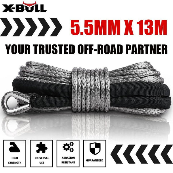 X-Bull 4500Lb Electric Winch 12V Boat Trailer Atv Steel Cable With 5.5Mx13m Synthetic Rope Grey