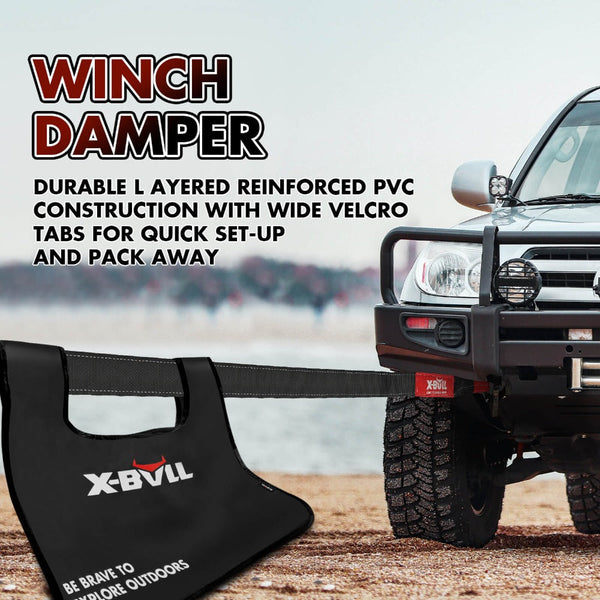 X-Bull 4Wd Recovery Kit Kinetic Rope With 12000Lbs Electric Winch 12V 4X4 Offroad