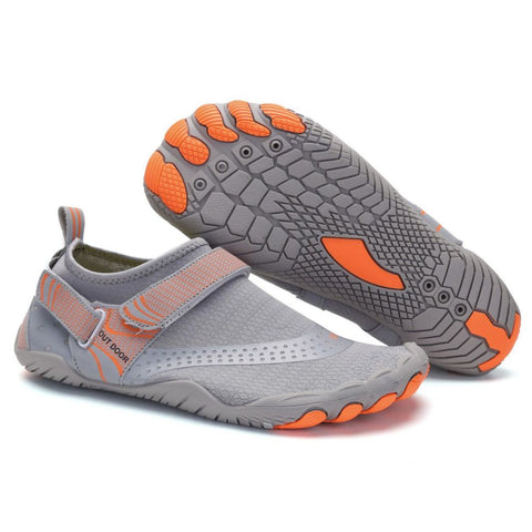 Men Women Water Shoes Barefoot Quick Dry Aqua Sports - Grey Size Eu38 = Us5
