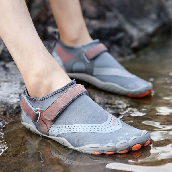 Men Women Water Shoes Barefoot Quick Dry Aqua Sports - Grey Size Eu40 = Us7