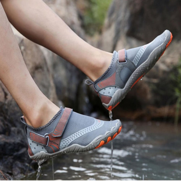 Men Women Water Shoes Barefoot Quick Dry Aqua Sports - Grey Size Eu42 = Us8