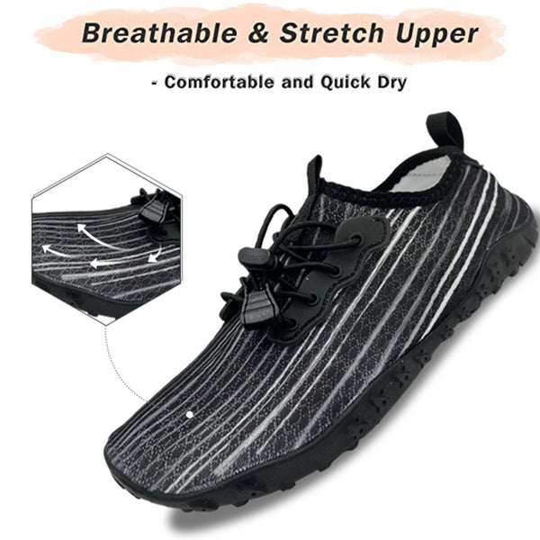 Water Shoes For Men And Women Soft Breathable Slip-On Aqua Socks Swim Beach Pool Surf Yoga (Black Size Us 8.5)