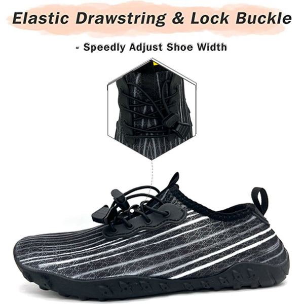 Water Shoes For Men And Women Soft Breathable Slip-On Aqua Socks Swim Beach Pool Surf Yoga (Black Size Us 9.5)