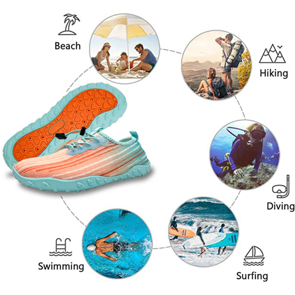 Water Shoes For Men And Women Soft Breathable Slip-On Aqua Socks Swim Beach Pool Surf Yoga (Orange Size Us 12)