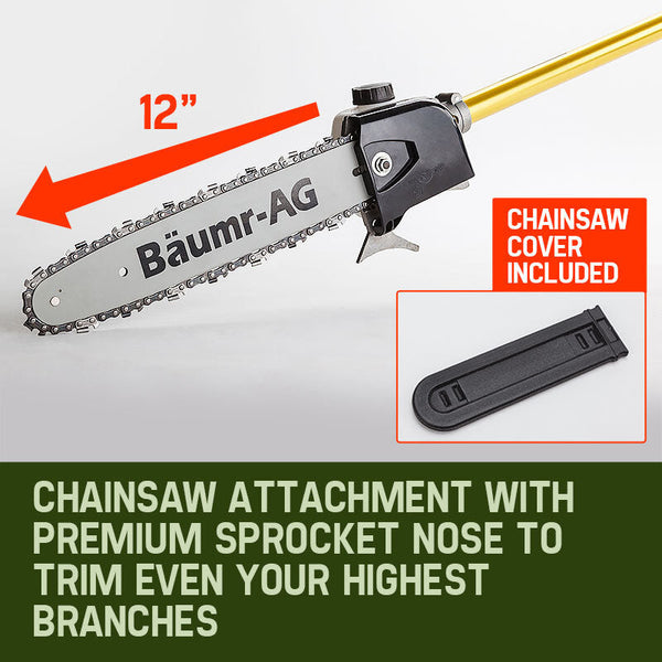 Baumr-Ag 65Cc Petrol Pole Chainsaw Saw Pruner Pro Arbor Tree Tool Cutter