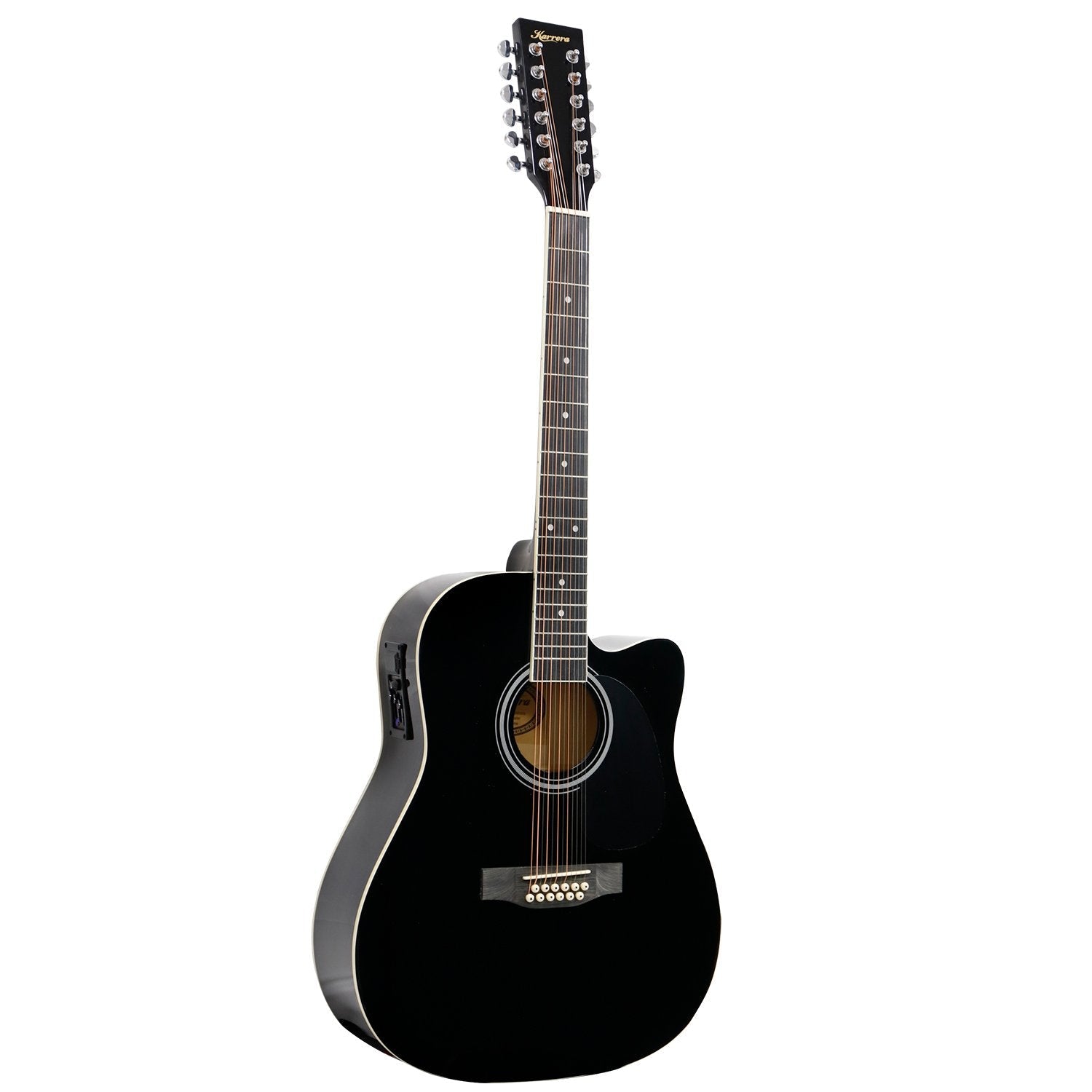 Karrera 12-String Acoustic Guitar With Eq Black
