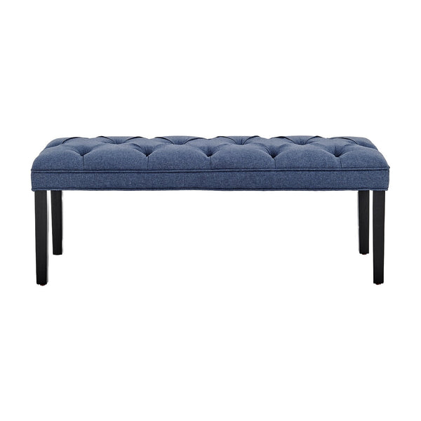Sarantino Cate Button-Tufted Upholstered Bench With Tapered Legs By Blue Linen