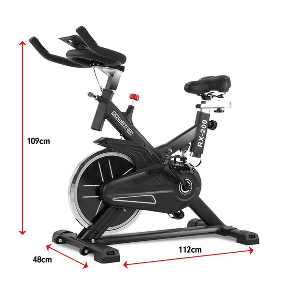 Powertrain Rx-200 Exercise Spin Bike Cardio Cycling Black