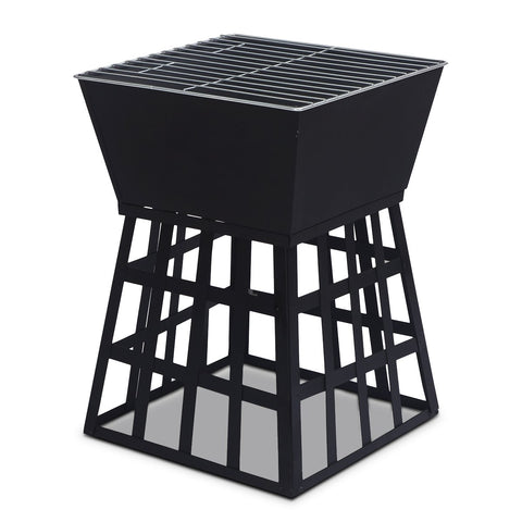 Wallaroo Outdoor Fire Pit For Bbq, Grilling, Cooking, Camping- Portable Brazier With Reversible Stand Backyard