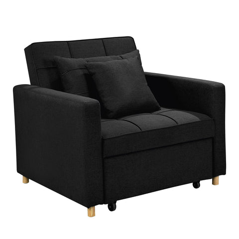 Sarantino Suri 3-In-1 Convertible Lounge Chair Bed Black