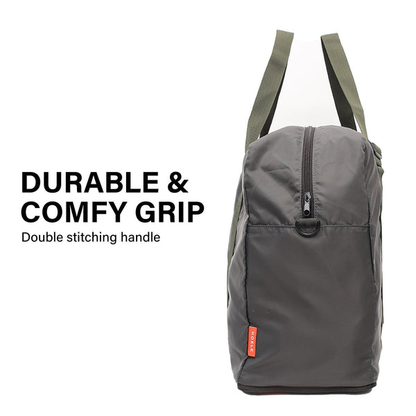 Koele Khaki Shopper Bag Travel Duffle Foldable Laptop Luggage Ko-Boston