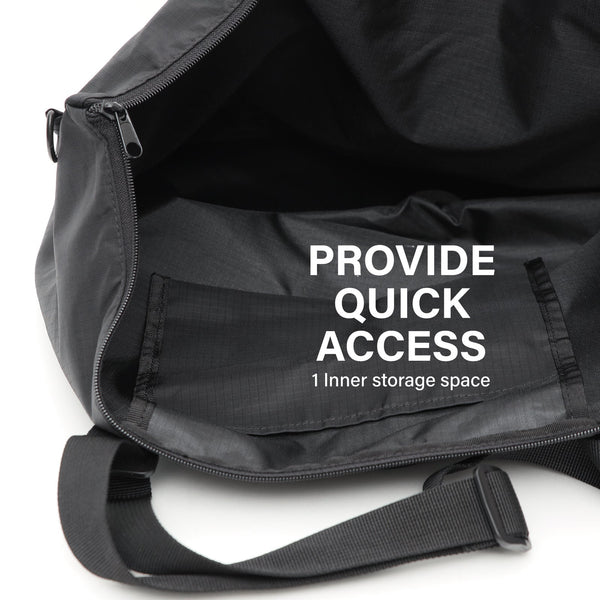 Koele Black Shopper Bag Tote Foldable Travel Laptop Grocery Ko-Dual