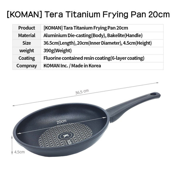 Koman 20Cm Titanium Coating Frying Pan Non-Stick