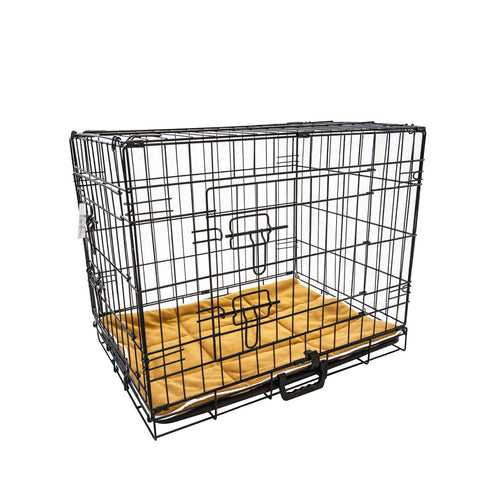 Paw Mate Wire Dog Cage Foldable Crate Kennel 24In With Tray + Cushion Combo