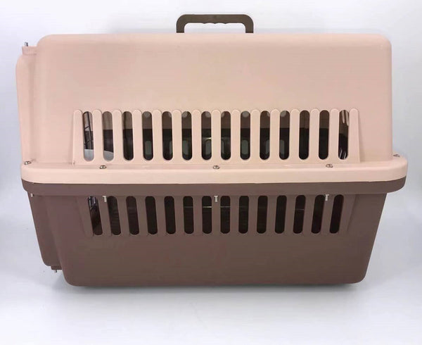 Yes4pets Large Airline Dog Cat Crate Pet Carrier Cage With Tray And Bowl Brown
