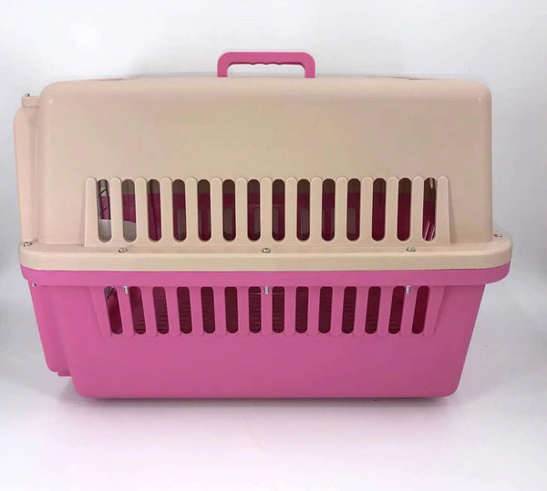 Yes4pets Large Dog Cat Crate Pet Carrier Airline Rabbit Cage With Tray And Bowl Pink