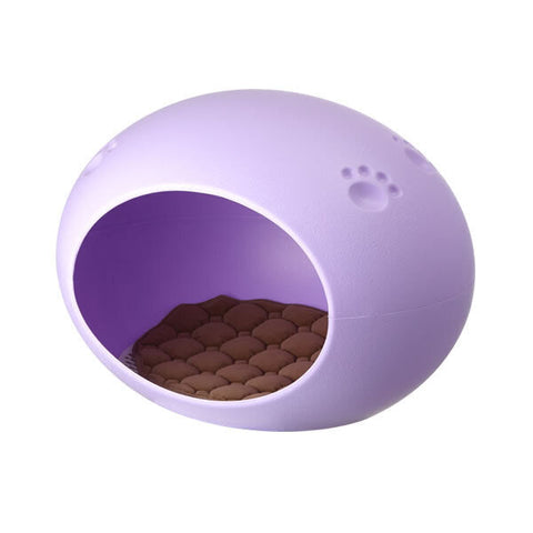 Yes4pets Medium Cave Cat Kitten Box Igloo Bed House Dog Puppy Purple