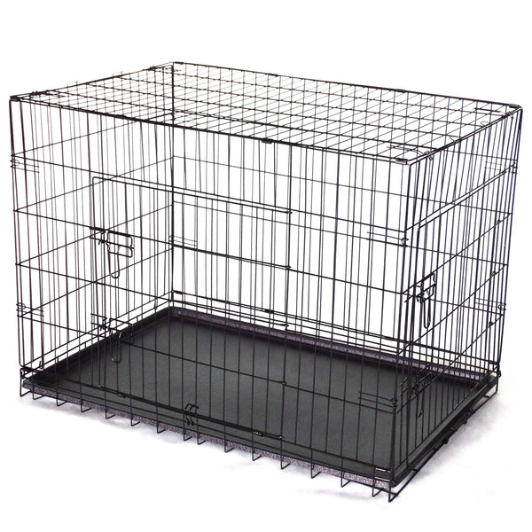 Yes4pets 24' Collapsible Metal Dog Rabbit Crate Puppy Cage Cat Carrier With Divider