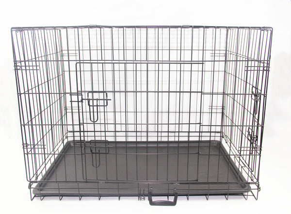 42' Portable Foldable Dog Cat Rabbit Collapsible Crate Pet Cage With Cover Blue
