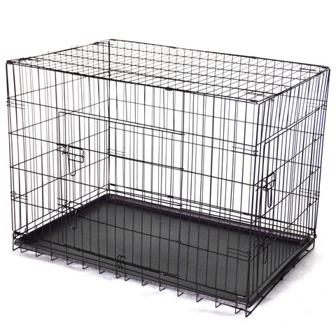 Yes4pets 48' Collapsible Metal Dog Cat Crate Rabbit Puppy Cage With Tray