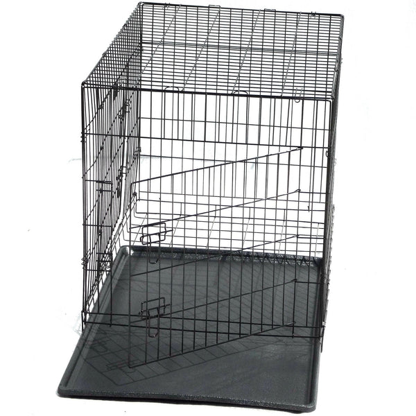 Yes4pets 48' Collapsible Metal Dog Cat Crate Rabbit Puppy Cage With Tray