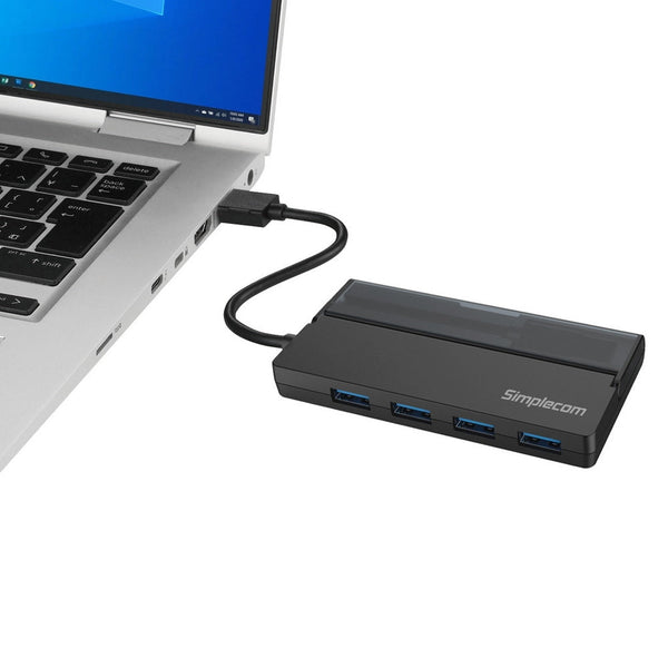Simplecom Ch329 Portable 4 Usb 3.2 Gen1 (Usb 3.0) 5Gbps Hub With Cable Storage