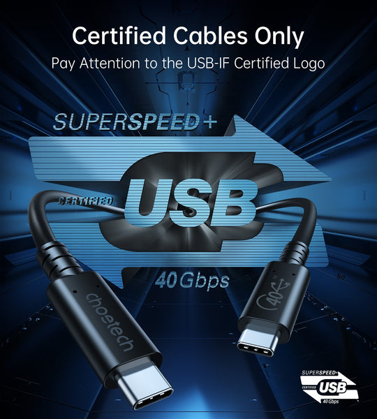 Choetech Xcc-1028 Usb-C To 100W 4.0 Gen 3 Cable 0.8M