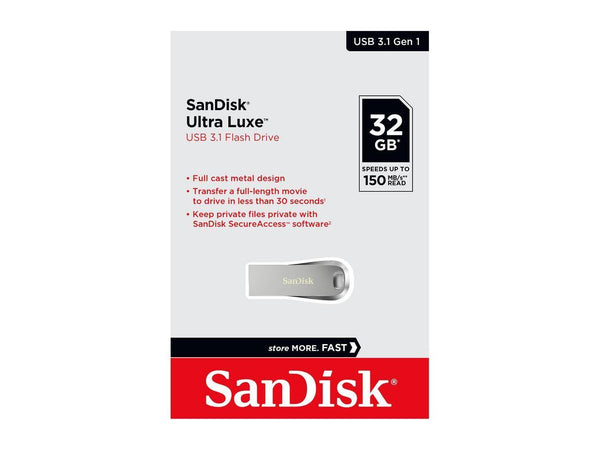 Sandisk Sdcz74-032G-G46 Ultra Luxe Pen Drive 150Mb Usb 3.0 Metal