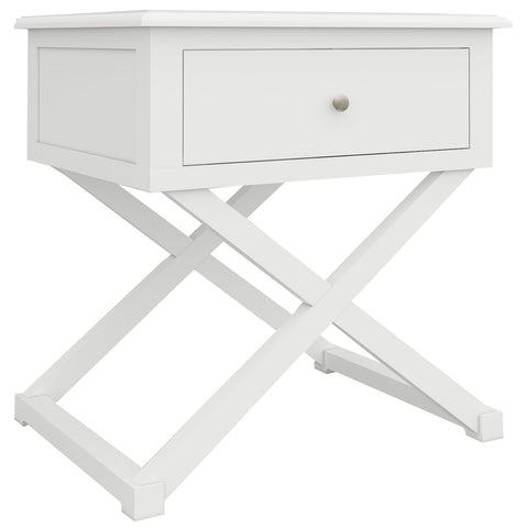 Daisy Side Table Desk Sofa End Solid Acacia Wood Hampton Furniture - White