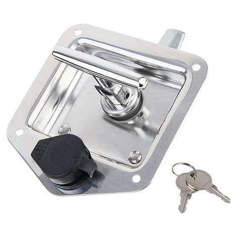 Trailer Door Latch Rv Tool Box Lock Gasket T-Handle With Keys 304 Stainless Steel