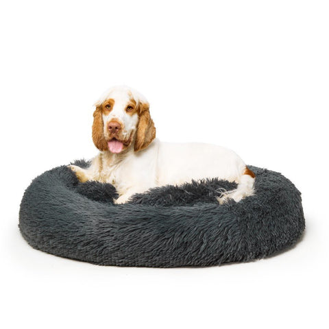 Fur King "Nap Time" Calming Dog Bed - Medium Grey