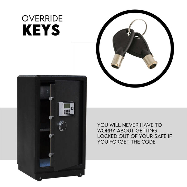 Electronic Digital Safe Box Fire Proof Heavy Duty Key Lock Security 118L