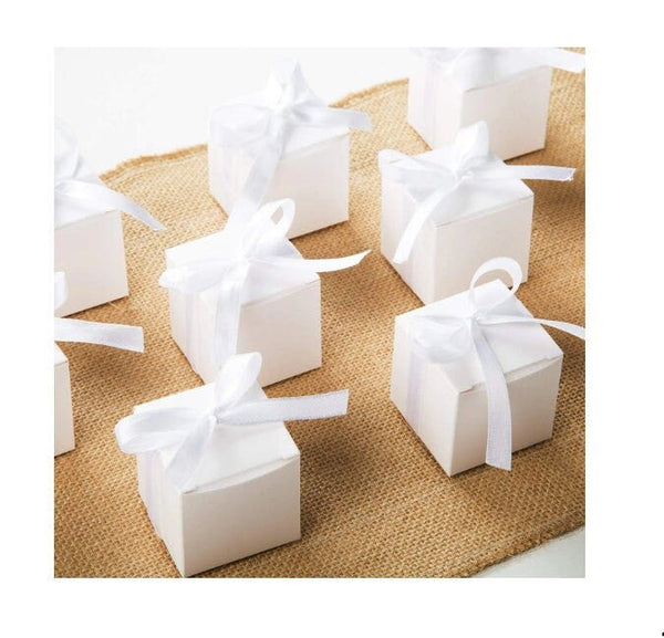 10 Pack Of White 8X8x8cm Square Cube Card Gift Box - Folding Packaging Small Rectangle/Square Boxes For Wedding Jewelry Party Favor Model Candy Chocolate Soap