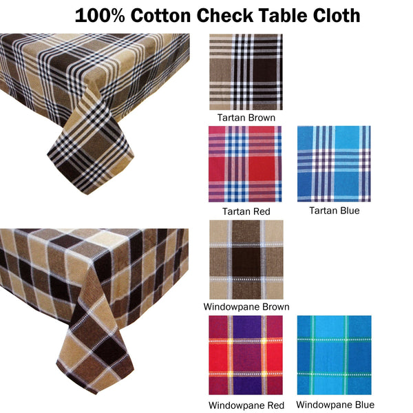 Check Table Cloth Tartan Brown 180 X Cm