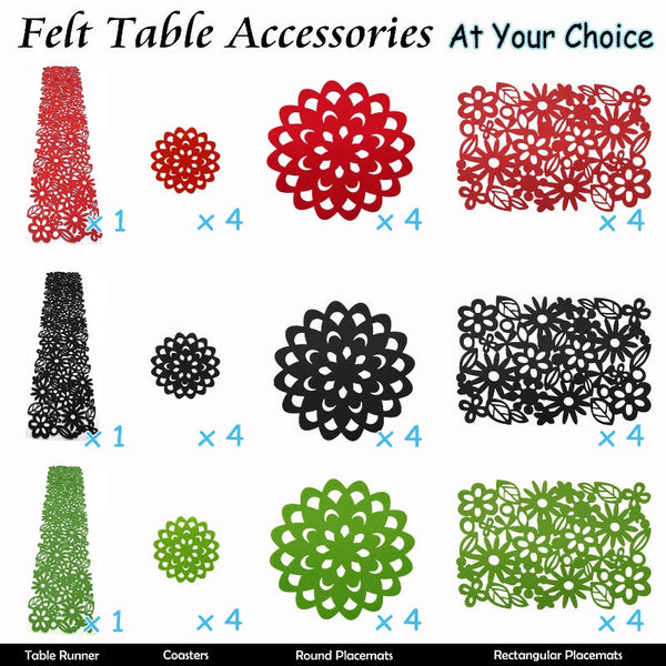Choice Set Of 4 Felt Round Table Coasters