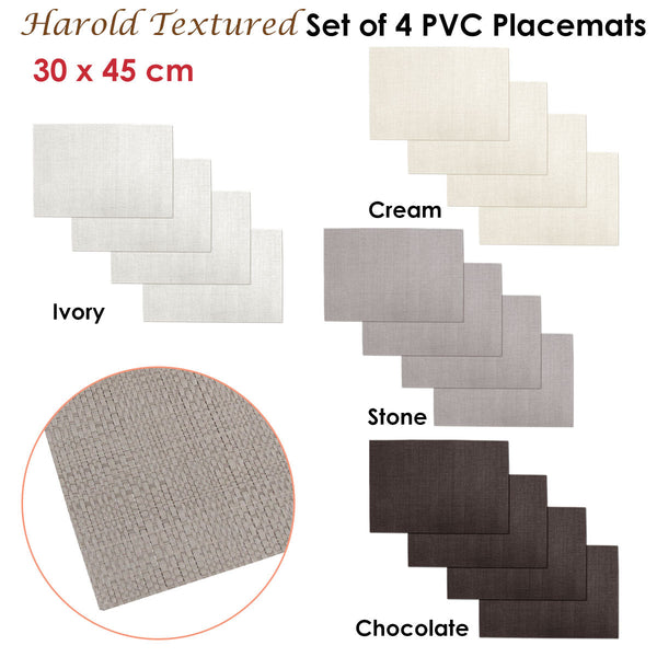 Choice Set Of 4 Pvc Table Placemats Harold