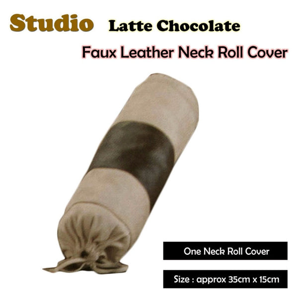 Studio Latte Chocolate Faux Leather - Neckroll Cover